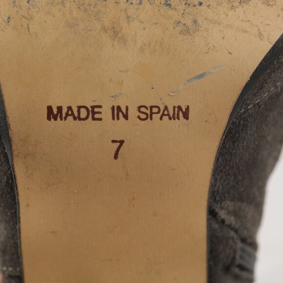 Steve Madden Womens Boot Size 7 Taupe Gray Suede Cutouts High Heel Bootie - Picture 12 of 12